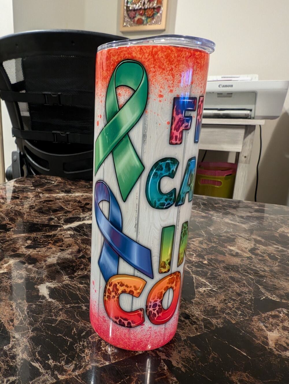 Fight Cancer In All Colors 20ounce Tumbler